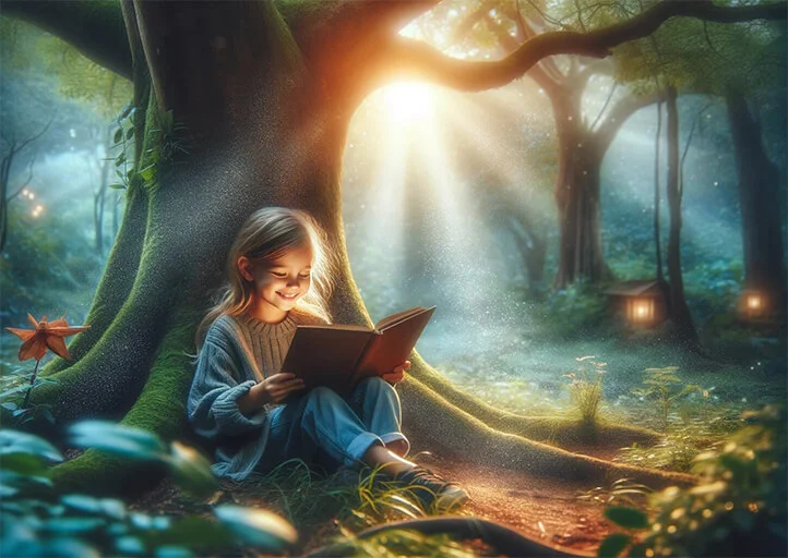 девочка в сказочном лесу